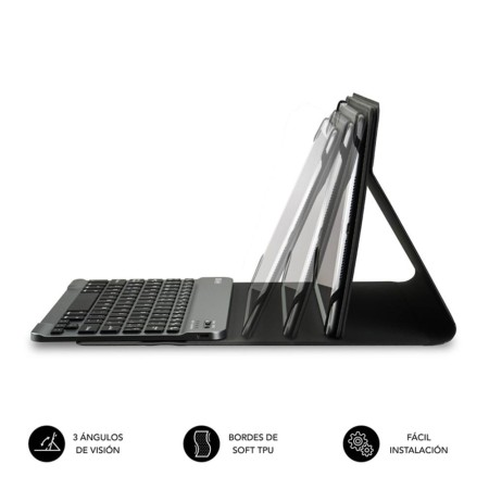 Funda + teclado subblim keytab pro para tablet 10.1 pulgadas rojo
