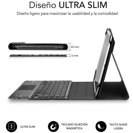 Funda con Teclado Subblim Keytab Pro Bluetooth Touchpad para Tablets de 9.6″-10.8″/ Negra