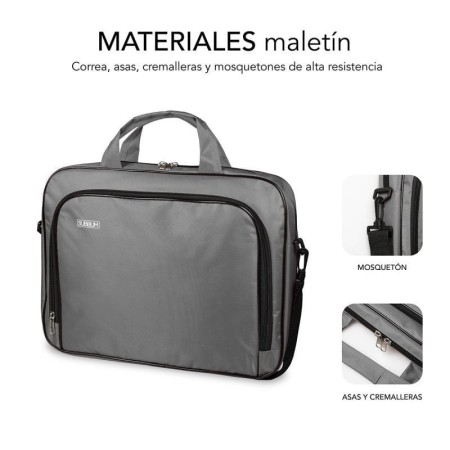 Maletin subblim oxford para portatil 13.3 pulgadas - 14 pulgadas gris