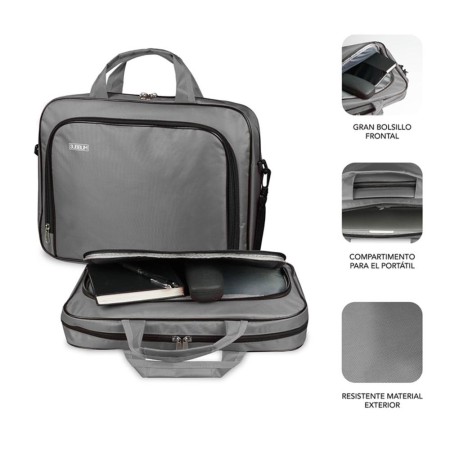 Maletin subblim oxford para portatil 15.4 pulgadas - 16 pulgadas gris