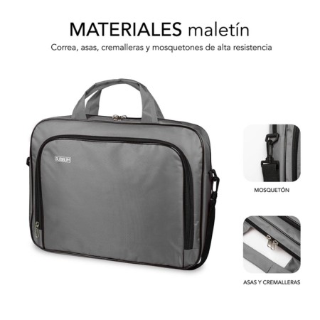 Maletin subblim oxford para portatil 15.4 pulgadas - 16 pulgadas gris