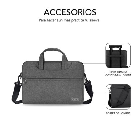 Funda subblim business laptop sleeve para portatil 15.6 pulgadas gris