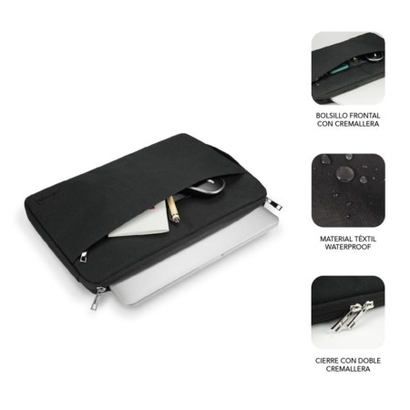Funda subblim urban laptop sleeve para portatil 13.3 pulgadas - 14 pulgadas negro