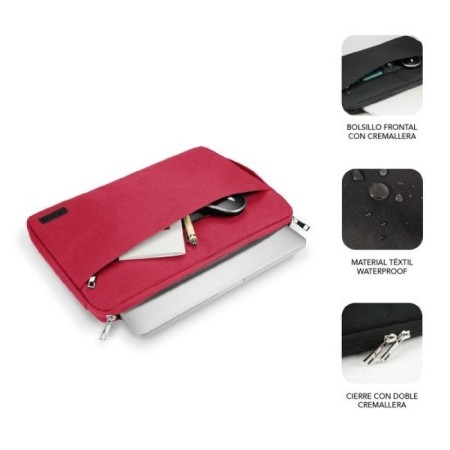 Funda Subblim Urban Laptop Sleeve para Portátiles hasta 15.6″/ Roja