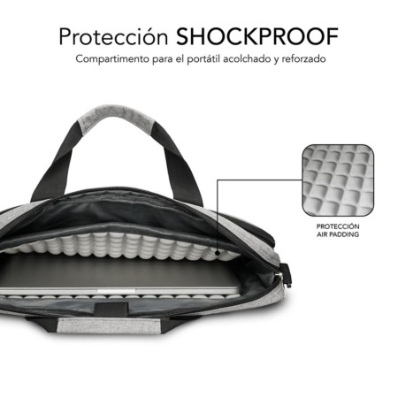 Maletin para portatil subblim air padding 15.6 pulgadas gris