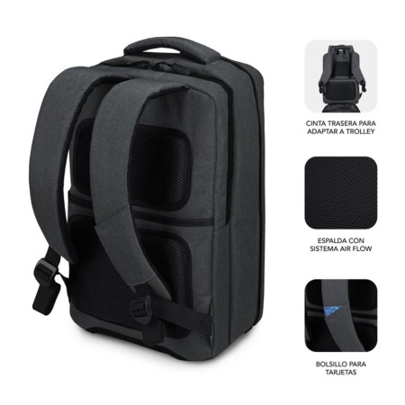 Mochila para portatil subblim traveller airpadding 15.6 pulgadas gris