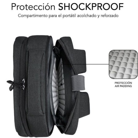 Mochila para portatil subblim traveller airpadding 15.6 pulgadas gris