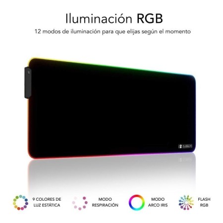 Alfombrilla subblim mouse pad premium led rgb negro