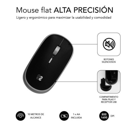 Raton inalambrico subblim submo - rfm0002 negro y gris
