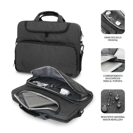 Maletin subblim air padding para portatil 13.3 pulgadas - 14 pulgadas dark grey