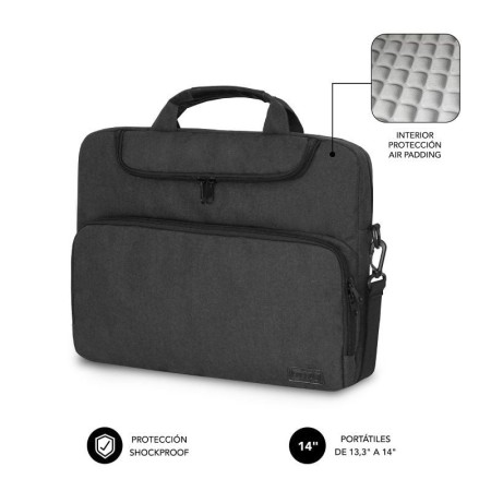 Maletin subblim air padding para portatil 13.3 pulgadas - 14 pulgadas dark grey