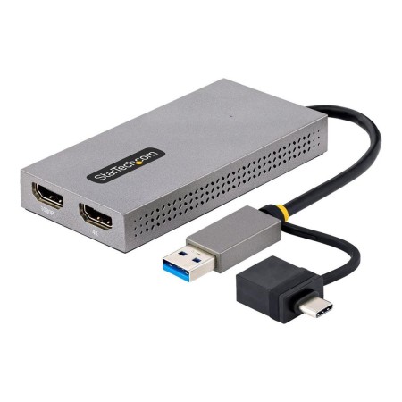 Adaptador usb 3.0 - usb tipo c a 2x hdmi startech macho - hembra -  gris