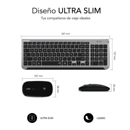 Teclado y Ratón Inalámbrico Subblim Combo Dual Prestige Extendido
