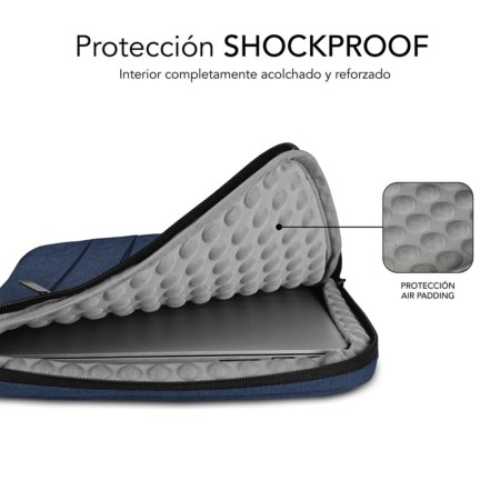 Funda subblim air padding 360 sleeve para portatil 13.3 pulgadas - 14 pulgadas azul