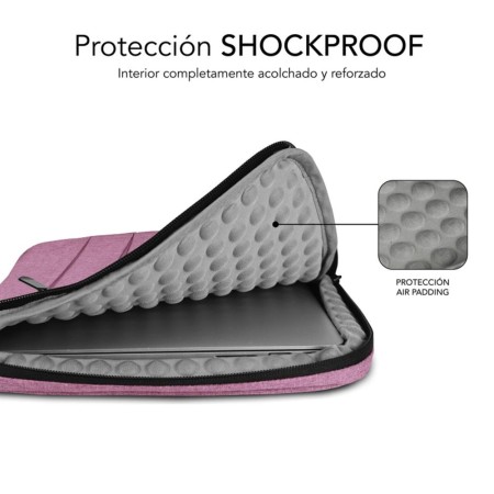 Funda subblim air padding 360 sleeve para portatil 15.6 pulgadas rosa