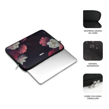 Funda Subblim Trendy Sleeve Neo Flowers para Portátiles hasta 14″