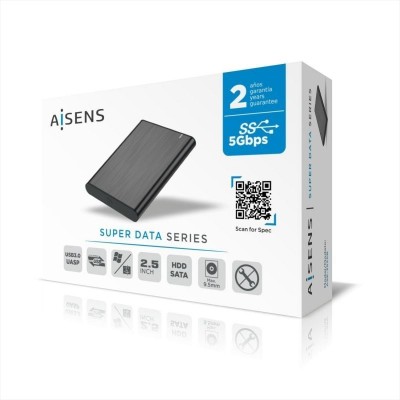 Caja Externa para Disco Duro de 2.5" Aisens ASE-2525B/ USB 3.1/ Sin tornillos