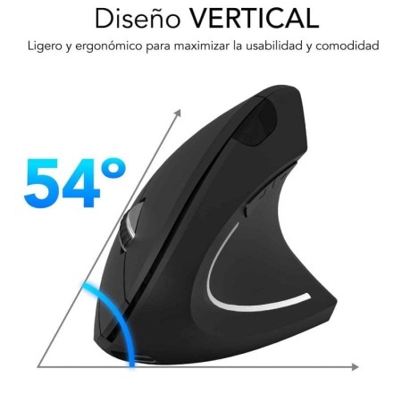 Raton inalambrico subblim glide vertical ergo negro