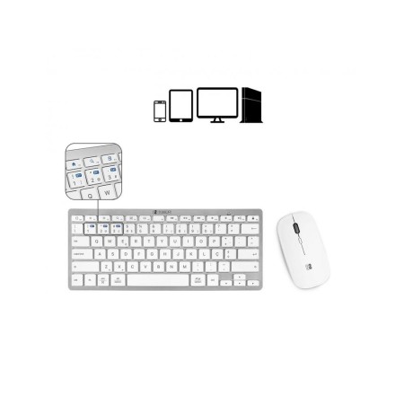 Teclado + raton subblim combo plata portugues
