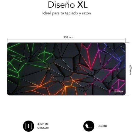 Alfombrilla Subblim Neon Obsidian XL/ 900 x 400 x 3 mm