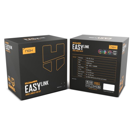 NOX HUMMER EASYLINK | ARGB FANS KIT NEGROS