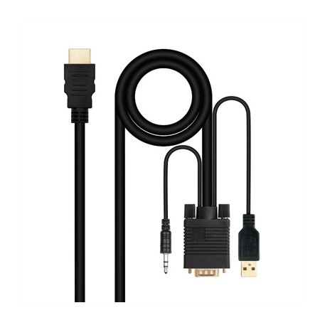 Cable conversor nanocable hdmi a vga櫧抣 - 1.8 m - negro