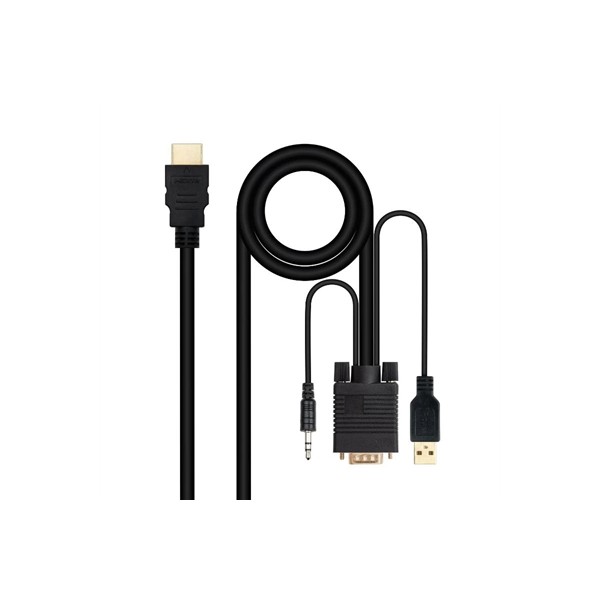 Cable conversor nanocable hdmi a vga櫧抣 - 1.8 m - negro