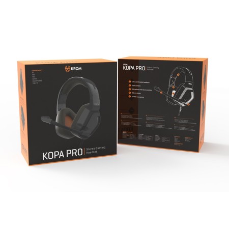 Auriculares Gaming con Micrófono Krom Kopa Pro/ Jack 3.5/ Negros