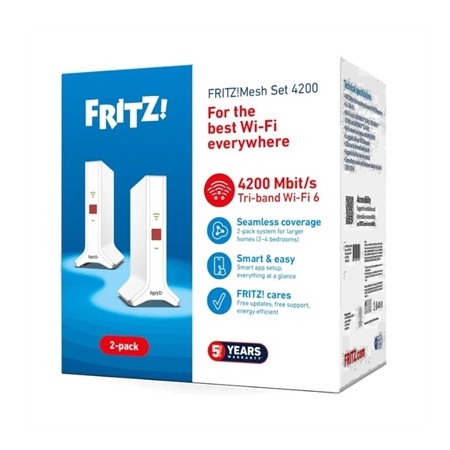Punto de acceso repetidor fritz! mesh set 4200 2 unidades