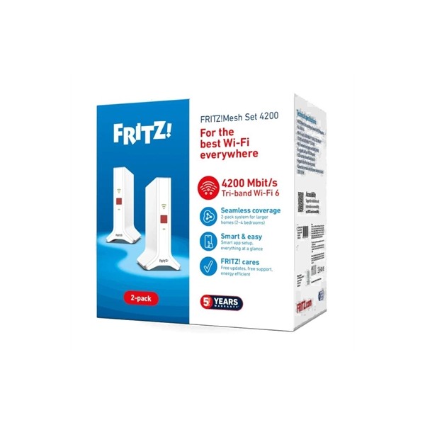 Punto de acceso repetidor fritz! mesh set 4200 2 unidades