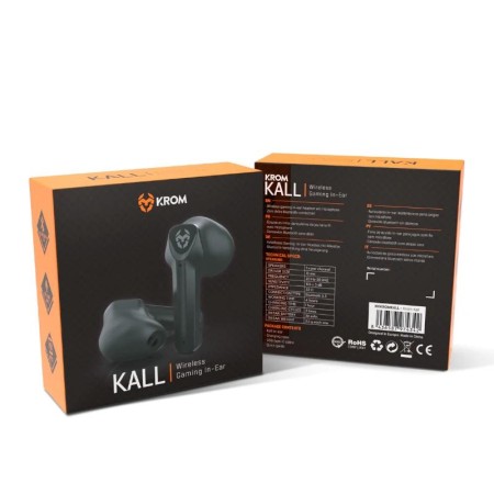 Auriculares Bluetooth Krom Kall con estuche de carga/ Autonomía 4h/ Negros