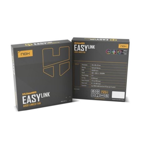 Ventilador Nox Easy Link/ ARGB/ 12cm/ Blanco