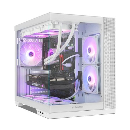 Caja ordenador gaming hummer astra neo atx argb cristal templado blanco