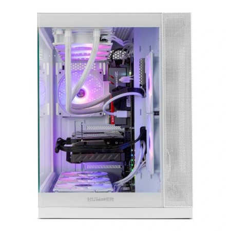 Caja ordenador gaming hummer astra neo atx argb cristal templado blanco