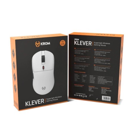 Raton inalambrico gaming krom klever blanco