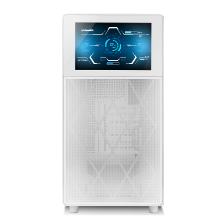 Caja ordenador gaming nox hummer bios atx cristal templado lcd 8″ blanco