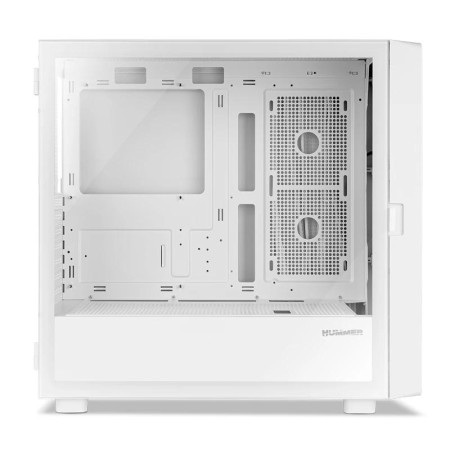 Caja ordenador gaming nox hummer bios atx cristal templado lcd 8″ blanco