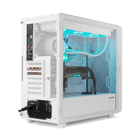 Caja ordenador gaming nox hummer bios atx cristal templado lcd 8″ blanco