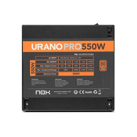 Fuente de Alimentación Nox Urano VX/ 550W/ Ventilador 12cm/ 80 Plus Bronze