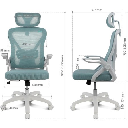 Silla gaming drift drair35 blanca - turquesa