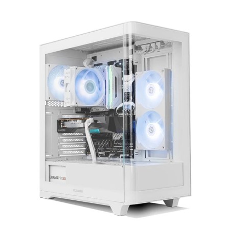 Caja ordenador gaming nox hummer ether atx argb cristal templado blanca