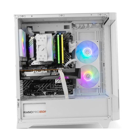 Caja ordenador gaming nox hummer ether atx argb cristal templado blanca