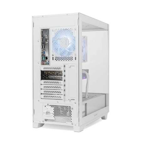 Caja ordenador gaming nox hummer ether atx argb cristal templado blanca