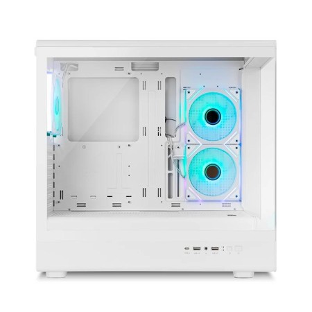 Caja ordenador gaming nox hummer signal atx argb cristal templado blanco