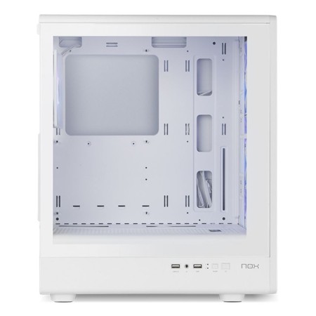Caja ordenador gaming nox infinity iota atx argb cristal templado blanca