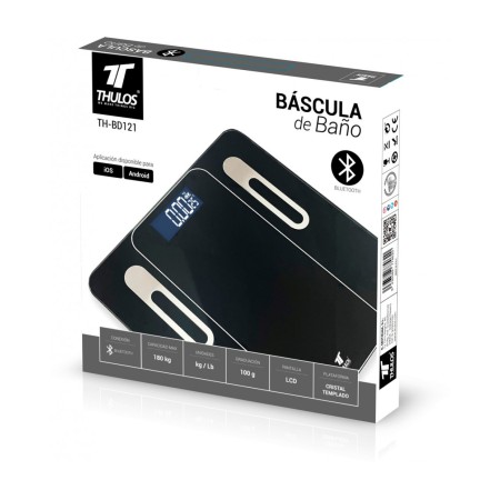 Bascula de baño thulos th - bd121 carga maxima 180kg - app para ios y android