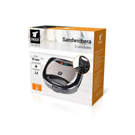 Sandwichera thulos th - sw12 750w 2 cavidades