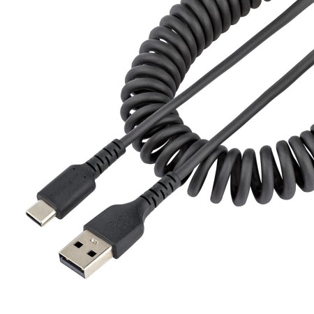 Cable usb tipo a a usb tipo c startech 0.50m -  macho - macho -  negro rizado