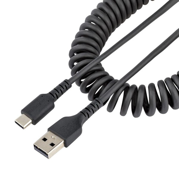 Cable usb tipo a a usb tipo c startech 0.50m -  macho - macho -  negro rizado
