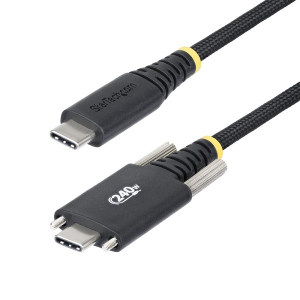 Cable usb tipo c a usb tipo c con fijacion por tornillo startech 2m -  macho - macho -  negro